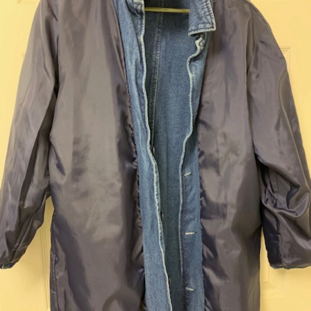Vintage Brandon Thomas 100% Denim blue Chore Barn jacket w lining - Picture 10 of 11